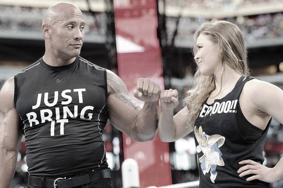Ronda Rousey with The Rock
